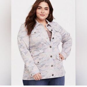 Torrid Camo Twill Anorak Jacket Size 2X